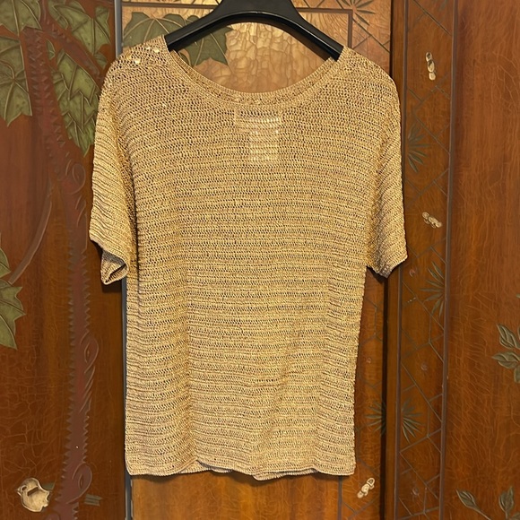 Papell Boutique Evening sequin top women’s large tan beige - Picture 4 of 4
